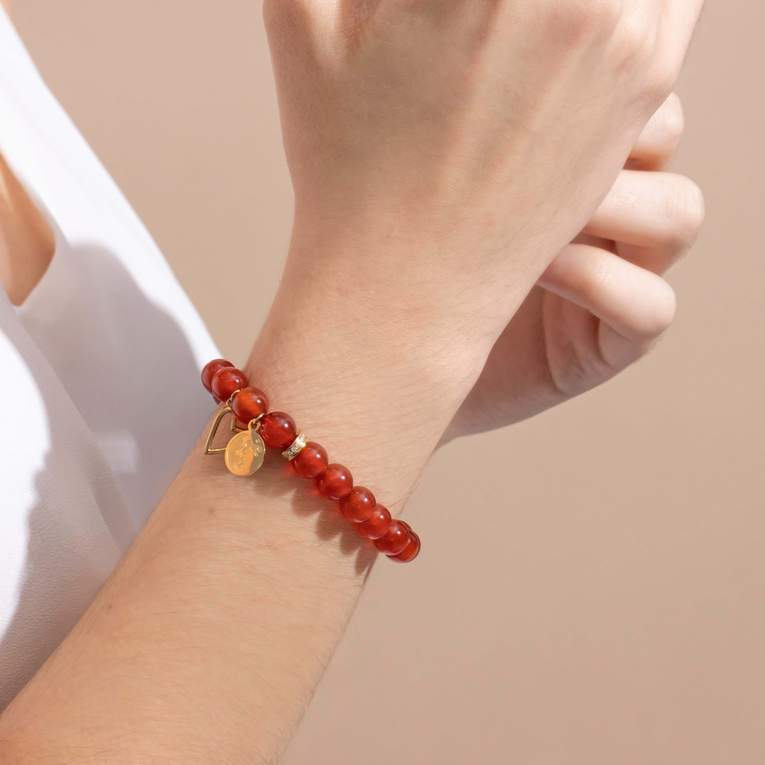 Brilliant Blush Jade Bracelet in Gold